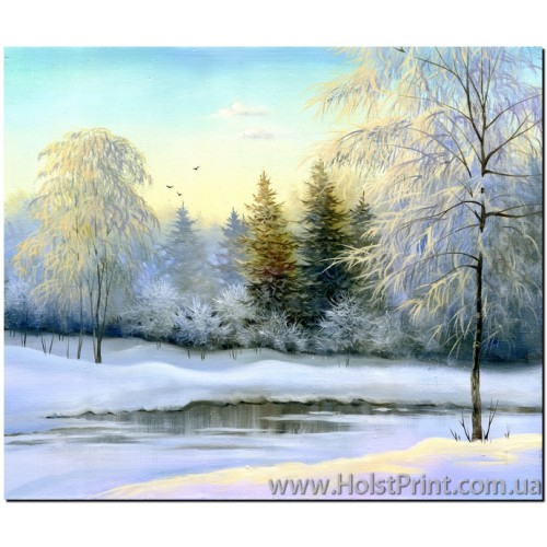 Зимний пейзаж, картины природы, ART: PRI888009, , 210.00 грн., PRI888009, , Картины Природы